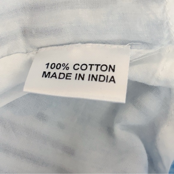 Holly Shae Blue Floral Stripe Button Front Tunic Blouse XS - Picture 7 of 8